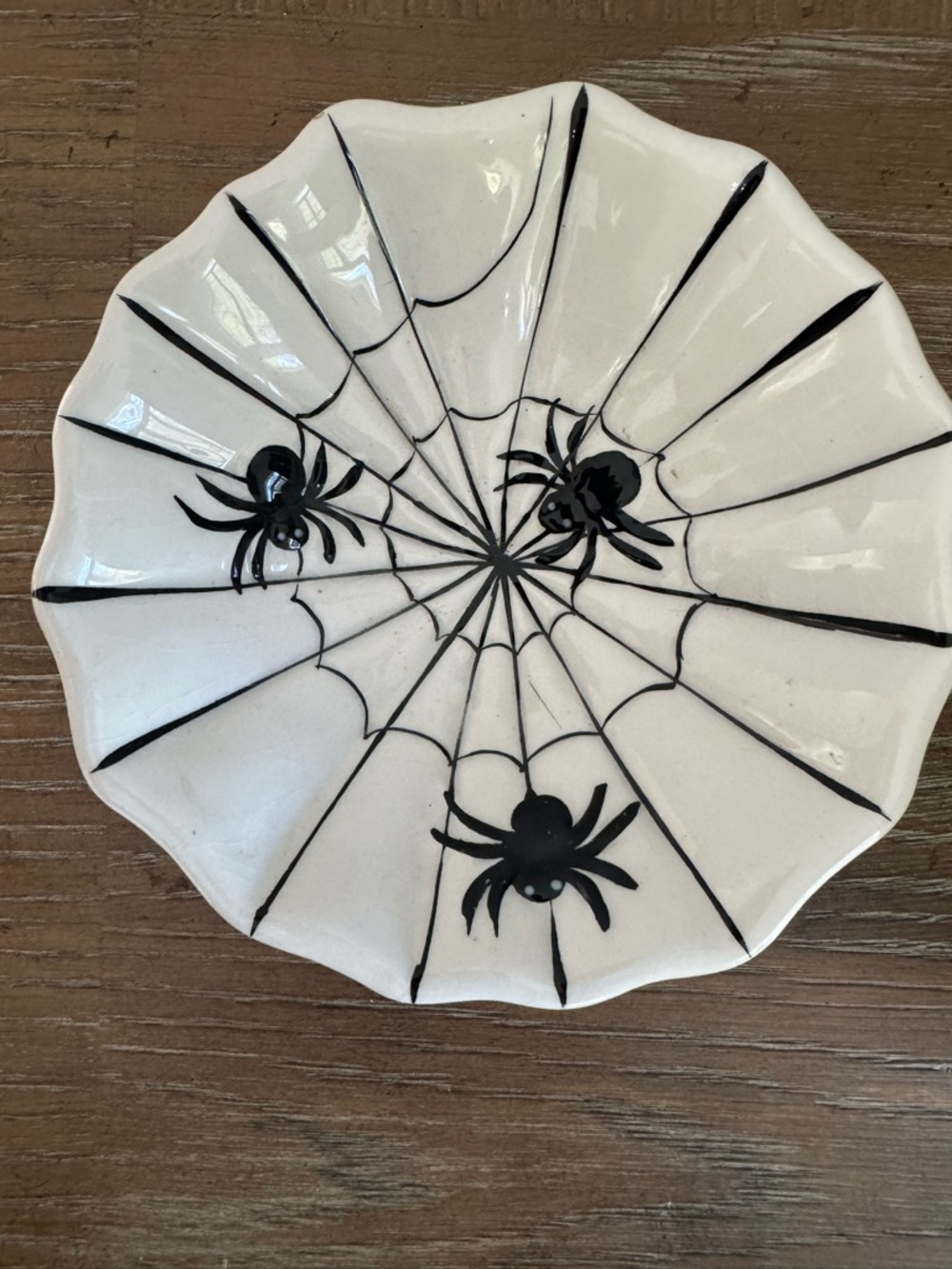 Spider Web Ceramic Dish - Black on White